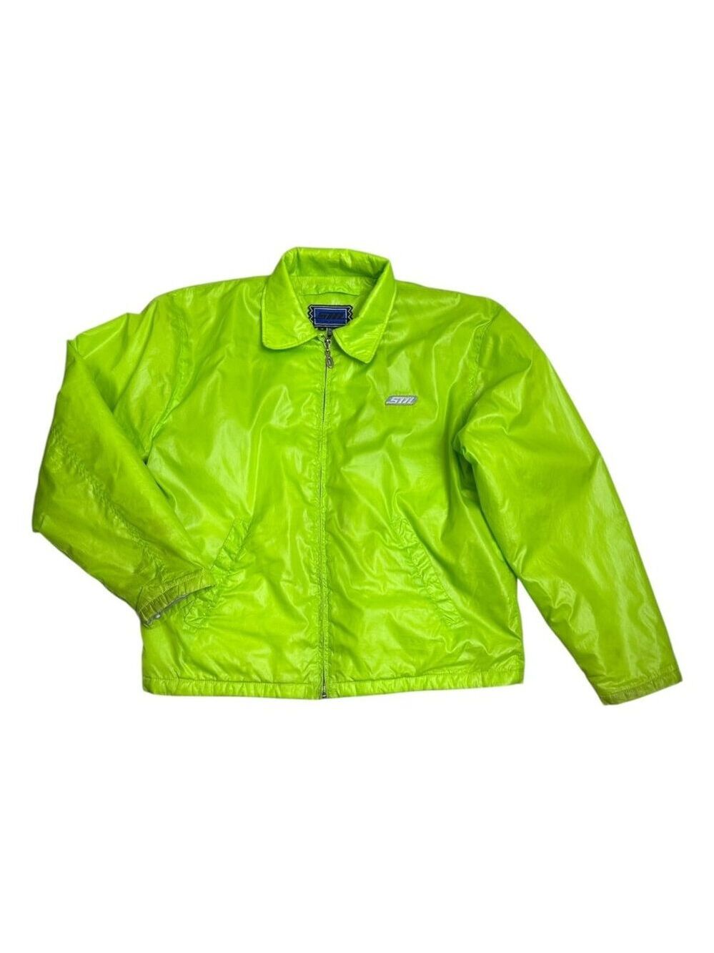 STEVE MADDEN Vintage Y2K Lime Green Designer Bomber Jacket Womens Medium